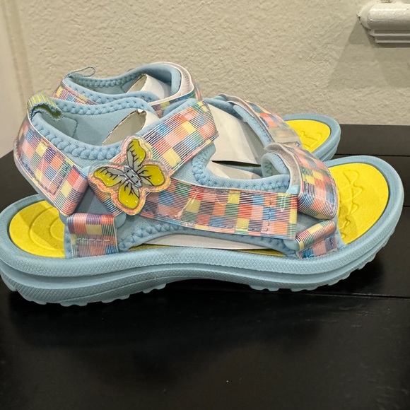 Other - New Girls Butterfly Open Sandals Blue Pink Summer Water Shoes Size 3 MSRP $35